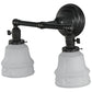 Meyda Lighting Revival 15" 2-Light Craftsman Brown Chelsea Garland Wall Sconce With White Shade Glass