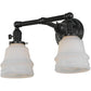 Meyda Lighting Revival 15" 2-Light Craftsman Brown Chelsea Garland Wall Sconce With White Shade Glass