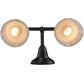 Meyda Lighting Revival 15" 2-Light Craftsman Brown Chelsea Garland Wall Sconce With White Shade Glass