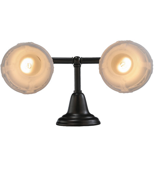 Meyda Lighting Revival 15" 2-Light Craftsman Brown Chelsea Garland Wall Sconce With White Shade Glass