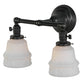 Meyda Lighting Revival 15" 2-Light Craftsman Brown Chelsea Garland Wall Sconce With White Shade Glass