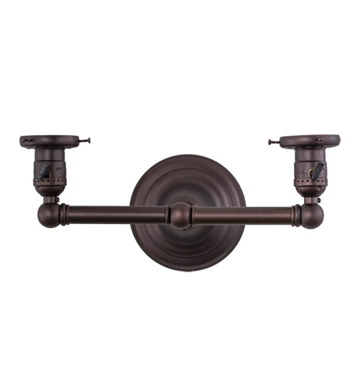 Meyda Lighting Revival 15" 2-Light Mahogany Bronze Chelsea Favrile Wall Sconce With Squash Blossom Shade Glass