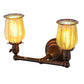Meyda Lighting Revival 15" 2-Light Mahogany Bronze Chelsea Favrile Wall Sconce With Squash Blossom Shade Glass