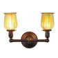 Meyda Lighting Revival 15" 2-Light Mahogany Bronze Chelsea Favrile Wall Sconce With Squash Blossom Shade Glass