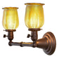 Meyda Lighting Revival 15" 2-Light Mahogany Bronze Chelsea Favrile Wall Sconce With Squash Blossom Shade Glass