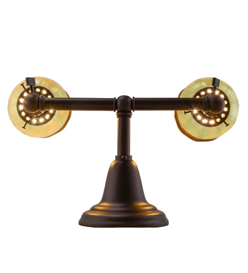 Meyda Lighting Revival 15" 2-Light Mahogany Bronze Chelsea Favrile Wall Sconce With Squash Blossom Shade Glass