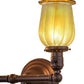 Meyda Lighting Revival 15" 2-Light Mahogany Bronze Chelsea Favrile Wall Sconce With Squash Blossom Shade Glass