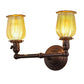 Meyda Lighting Revival 15" 2-Light Mahogany Bronze Chelsea Favrile Wall Sconce With Squash Blossom Shade Glass