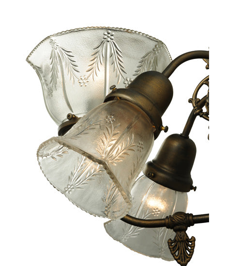 Meyda Lighting Revival 15" 3-Light Antique Brass Gas & Electric Wall Sconce With Clear Shade Glass