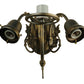 Meyda Lighting Revival 15" 3-Light Antique Brass Gas & Electric Wall Sconce With Clear Shade Glass