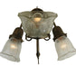 Meyda Lighting Revival 15" 3-Light Antique Brass Gas & Electric Wall Sconce With Clear Shade Glass
