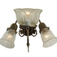 Meyda Lighting Revival 15" 3-Light Antique Brass Gas & Electric Wall Sconce With Clear Shade Glass