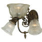 Meyda Lighting Revival 15" 3-Light Antique Brass Gas & Electric Wall Sconce With Clear Shade Glass