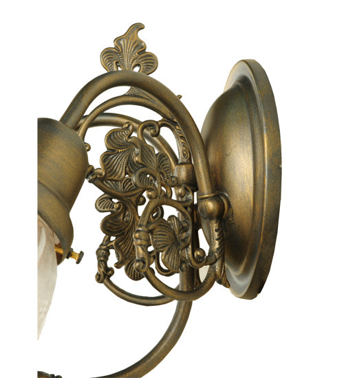 Meyda Lighting Revival 15" 3-Light Antique Brass Gas & Electric Wall Sconce With Clear Shade Glass
