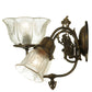 Meyda Lighting Revival 15" 3-Light Antique Brass Gas & Electric Wall Sconce With Clear Shade Glass