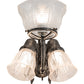 Meyda Lighting Revival 15" 3-Light Antique Pewter Gas & Electric Wall Sconce With Clear Textured Shade Glass