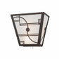 Meyda Lighting Revival 16" 2-Light Mahogany Bronze Deco Wall Sconce With Whitte Shade Glass