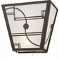 Meyda Lighting Revival 16" 2-Light Mahogany Bronze Deco Wall Sconce With Whitte Shade Glass