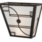 Meyda Lighting Revival 16" 2-Light Mahogany Bronze Deco Wall Sconce With Whitte Shade Glass