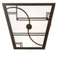 Meyda Lighting Revival 16" 2-Light Mahogany Bronze Deco Wall Sconce With Whitte Shade Glass