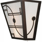 Meyda Lighting Revival 16" 2-Light Mahogany Bronze Deco Wall Sconce With Whitte Shade Glass