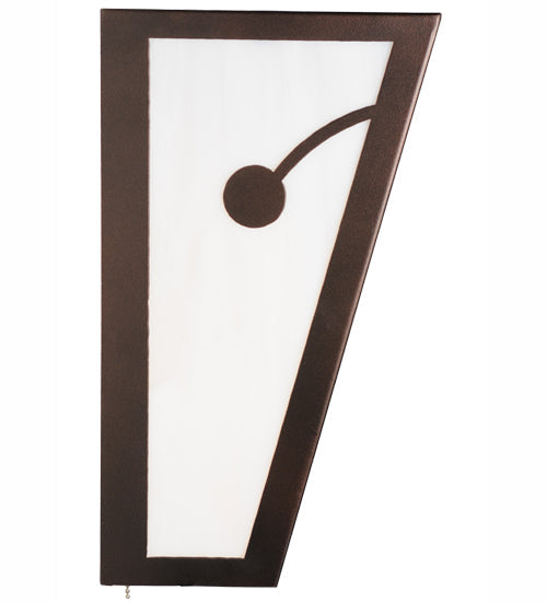 Meyda Lighting Revival 16" 2-Light Mahogany Bronze Deco Wall Sconce With Whitte Shade Glass