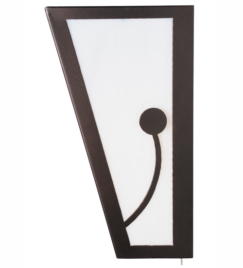 Meyda Lighting Revival 16" 2-Light Mahogany Bronze Deco Wall Sconce With Whitte Shade Glass