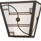 Meyda Lighting Revival 16" 2-Light Mahogany Bronze Deco Wall Sconce With Whitte Shade Glass