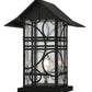 Meyda Lighting Revival 16" Black Deco Outdoor Pier Mount Light With Clear Seeded Shade Glass