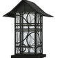 Meyda Lighting Revival 16" Black Deco Outdoor Pier Mount Light With Clear Seeded Shade Glass
