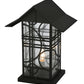 Meyda Lighting Revival 16" Black Deco Outdoor Pier Mount Light With Clear Seeded Shade Glass