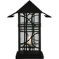 Meyda Lighting Revival 16" Black Deco Outdoor Pier Mount Light With Clear Seeded Shade Glass