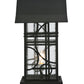 Meyda Lighting Revival 16" Black Deco Outdoor Pier Mount Light With Clear Seeded Shade Glass