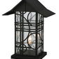 Meyda Lighting Revival 16" Black Deco Outdoor Pier Mount Light With Clear Seeded Shade Glass