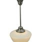 Meyda Lighting Revival 16" Brushed Nickel Schoolhouse Pendant Light With White Traditional Globe Shade Glass