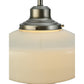 Meyda Lighting Revival 16" Brushed Nickel Schoolhouse Pendant Light With White Traditional Globe Shade Glass