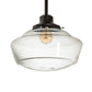 Meyda Lighting Revival 16" Craftsman Brown Schoolhouse Pendant Light With Clear Traditional Globe Shade Glass
