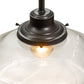 Meyda Lighting Revival 16" Craftsman Brown Schoolhouse Pendant Light With Clear Traditional Globe Shade Glass