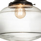 Meyda Lighting Revival 16" Craftsman Brown Schoolhouse Pendant Light With Clear Traditional Globe Shade Glass