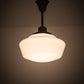Meyda Lighting Revival 16" Craftsman Brown Schoolhouse Pendant Light With White Traditional Globe Shade Glass