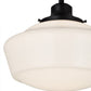 Meyda Lighting Revival 16" Craftsman Brown Schoolhouse Pendant Light With White Traditional Globe Shade Glass