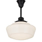 Meyda Lighting Revival 16" Craftsman Brown Schoolhouse Pendant Light With White Traditional Globe Shade Glass