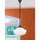 Meyda Lighting Revival 16" Craftsman Brown Schoolhouse Traditional Pendant Light With White Globe Shade Glass