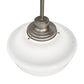 Meyda Lighting Revival 16" Nickel Schoohouse Pendant Light With White Opal Shade Glass