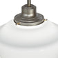 Meyda Lighting Revival 16" Nickel Schoohouse Pendant Light With White Opal Shade Glass
