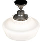 Meyda Lighting Revival 16" Nickel Schoolhouse Semi-flush Mount Light With White Opal Traditional Globe Shade Glass