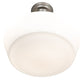 Meyda Lighting Revival 16" Nickel Schoolhouse Semi-flush Mount Light With White Opal Traditional Globe Shade Glass