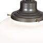 Meyda Lighting Revival 16" Nickel Schoolhouse Semi-flush Mount Light With White Opal Traditional Globe Shade Glass