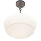 Meyda Lighting Revival 16" Pewter Schoolhouse Pendant Light With White Opal Shade Glass