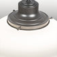 Meyda Lighting Revival 16" Pewter Schoolhouse Pendant Light With White Opal Shade Glass